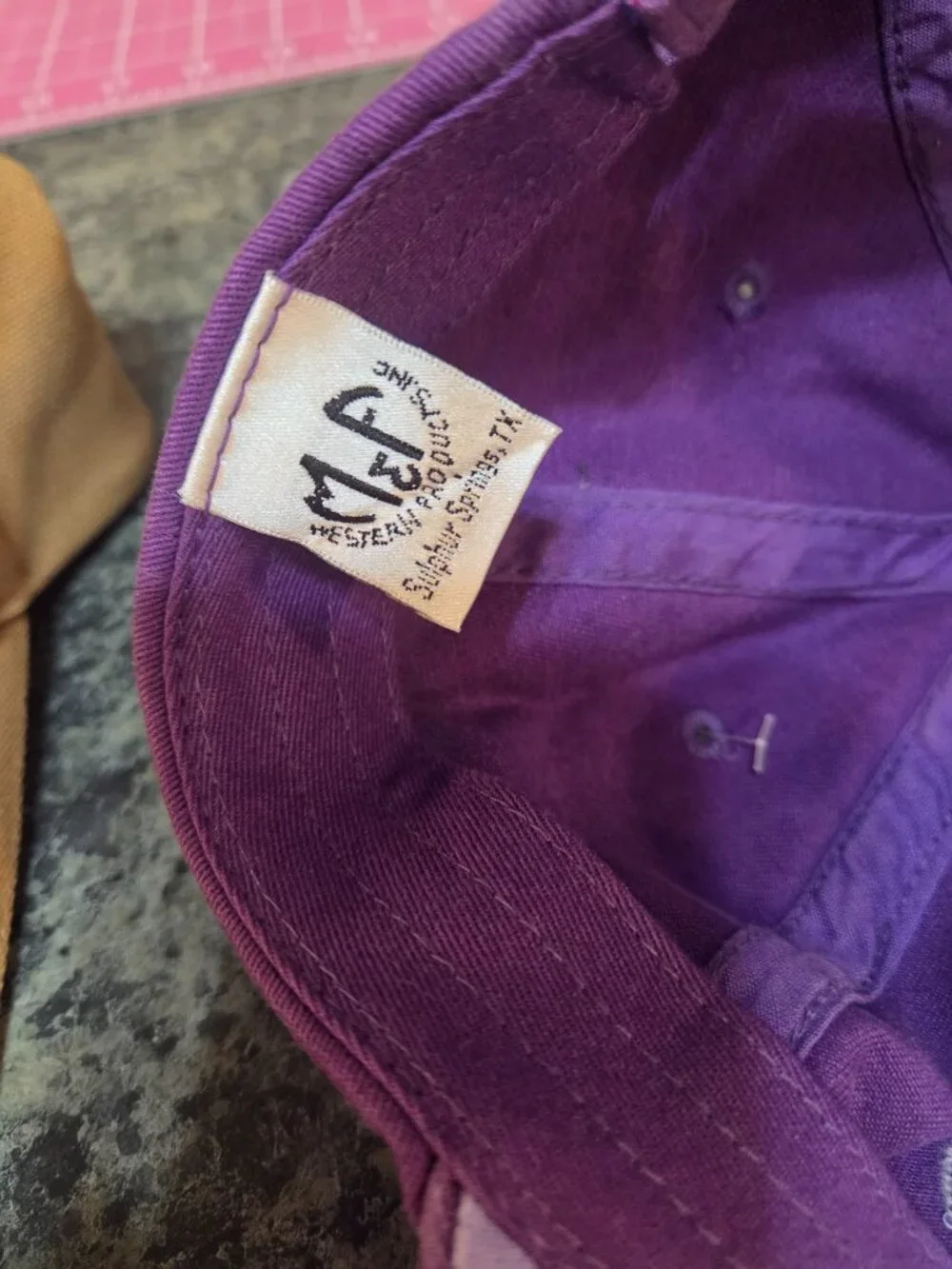 Justin Boots Hats Purple & Tan Barbed Wire & Bling Cap